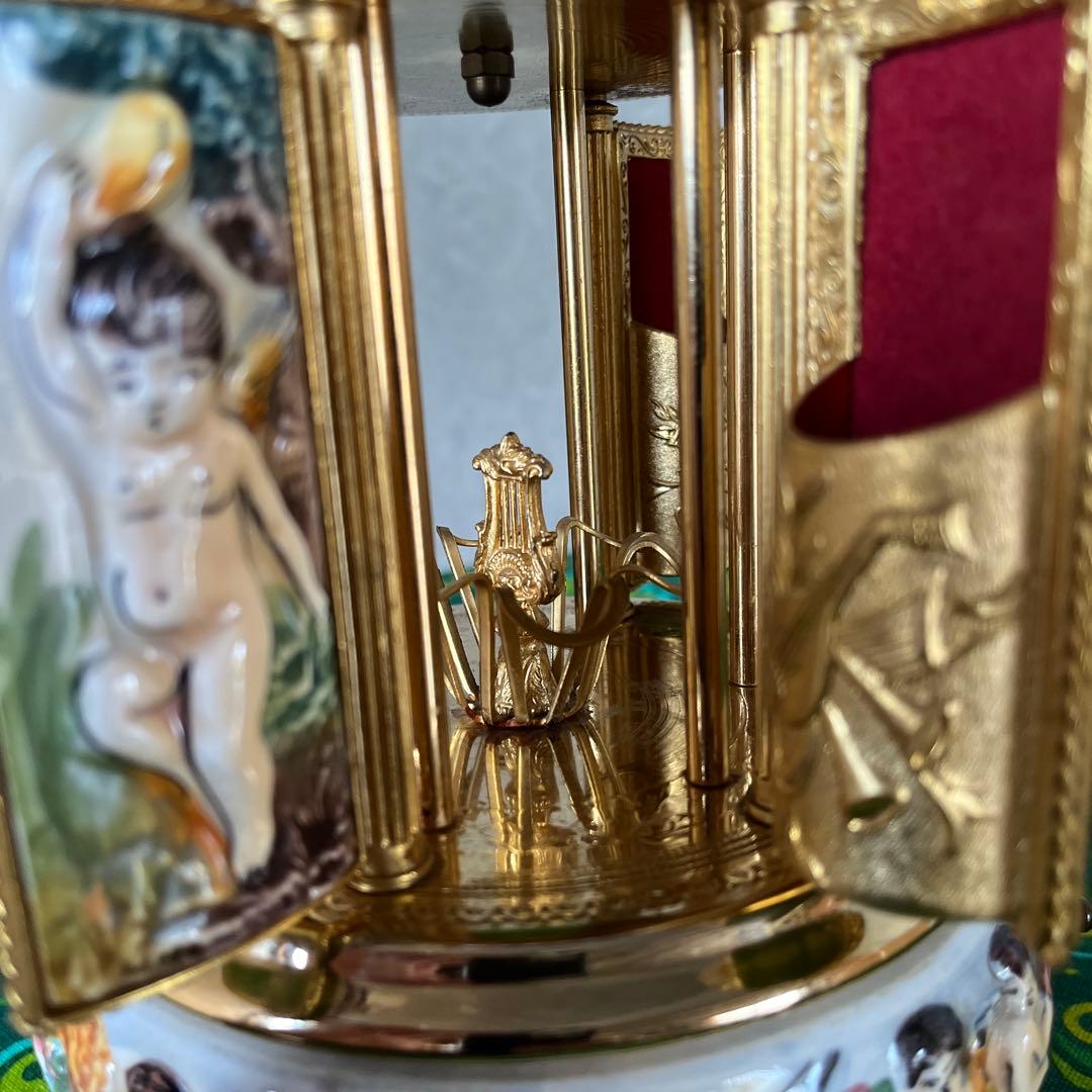 ☆REUGE☆リュージュ☆陶器製☆カラクリ オルゴール☆葉巻入れ【送料込み】