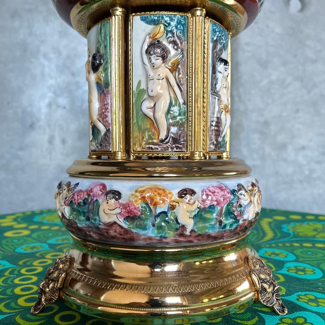 ☆REUGE☆リュージュ☆陶器製☆カラクリ オルゴール☆葉巻入れ【送料込み】