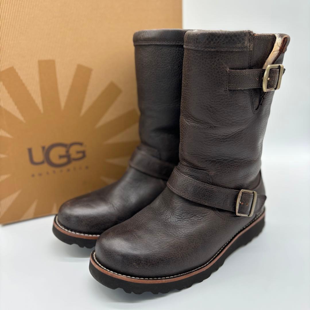 美品✨UGG アグ ムートン エンジニアブーツ ダークブラウン 25cm