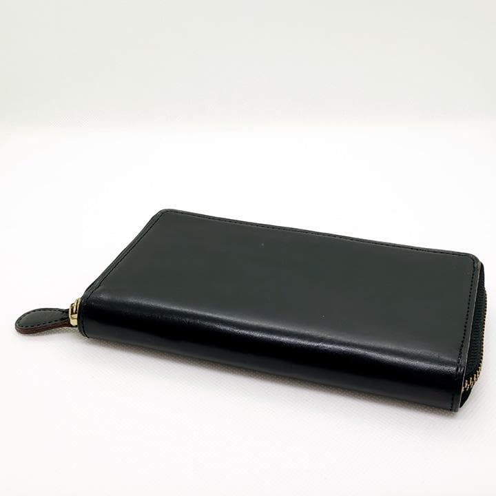 GANZO THIN BRIDLE ファスナー付き4本入りペンケース ブラック