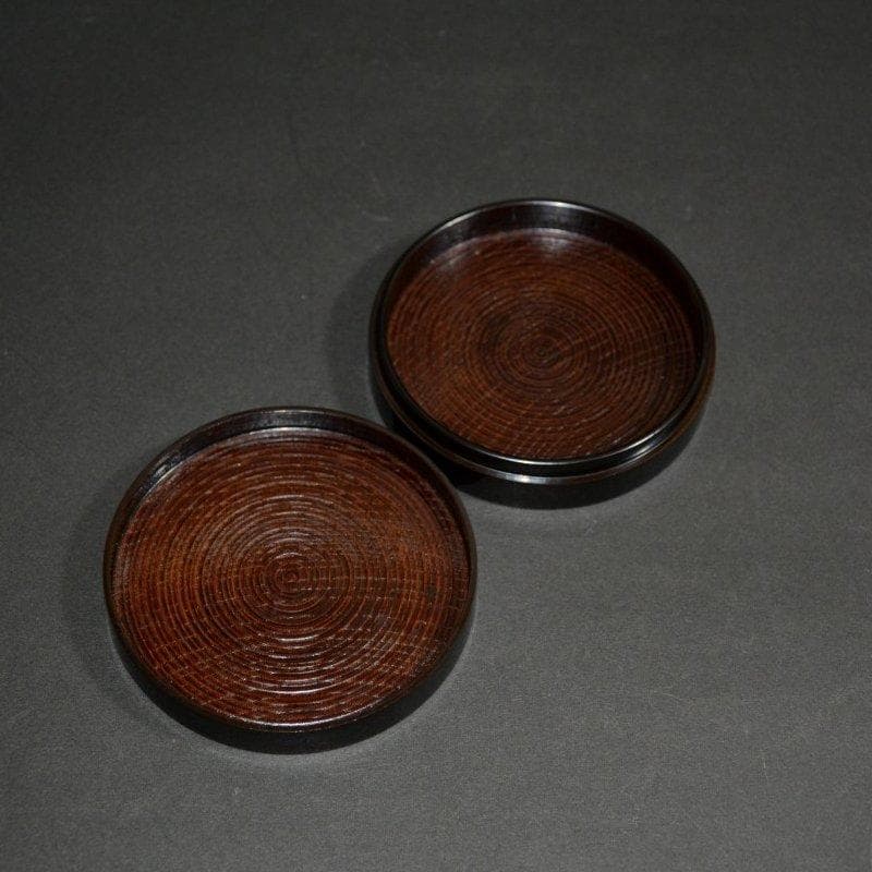 而妙斎宗匠御画賛丸香合　川端近左作　表千家　古物