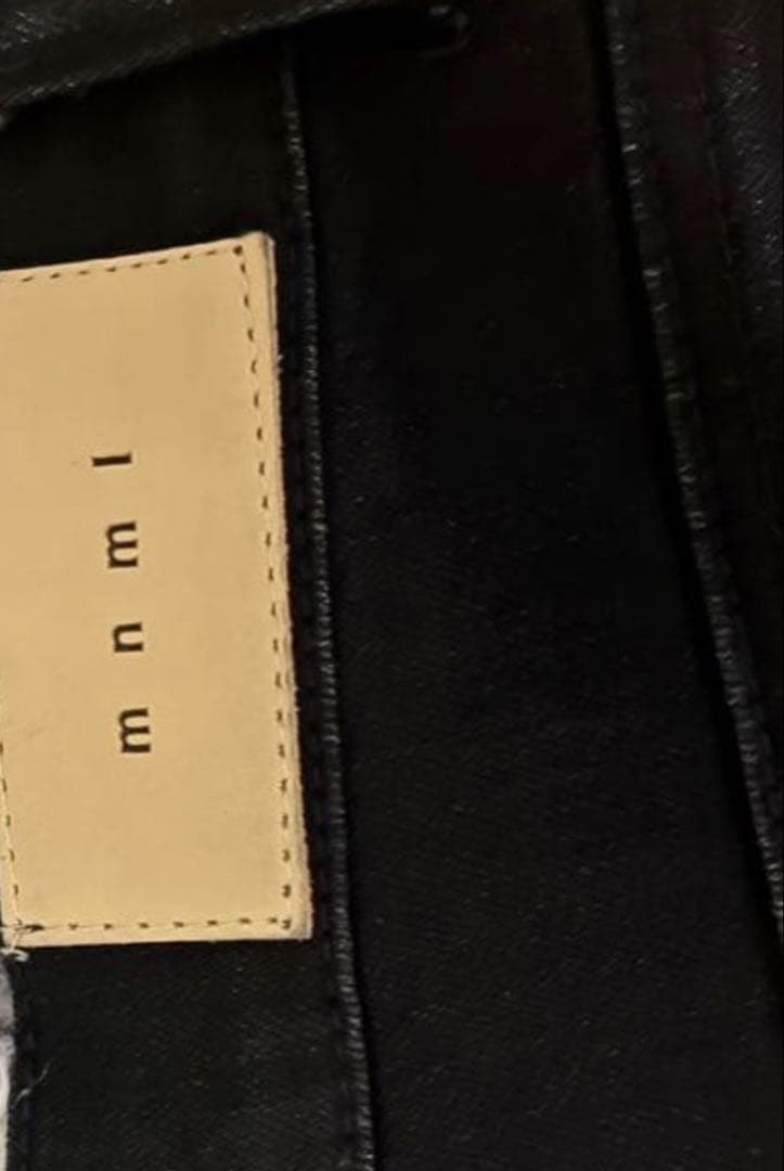 mnml28フリンジデザイン ブラックデニムパンツ