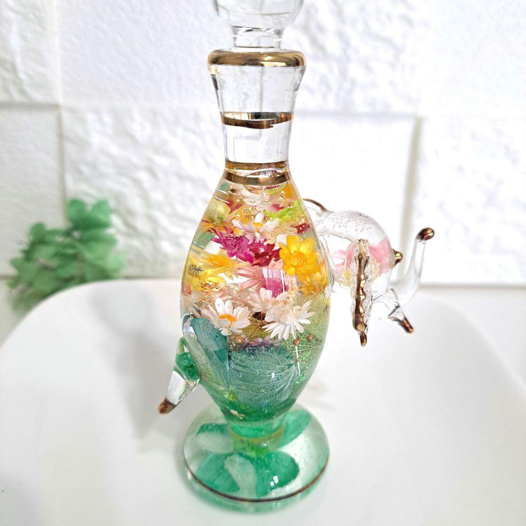 No.63 ゾウのエジプシャングラスハーバリウム【Mサイズ】お花畑