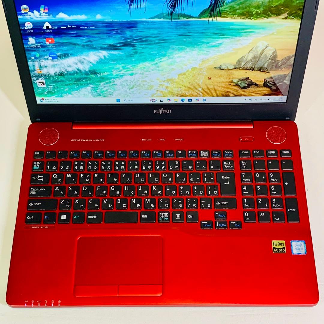 Core i7✨SSD2TB✨32GB✨カメラ✨富士通✨レッド✨ノートパソコン
