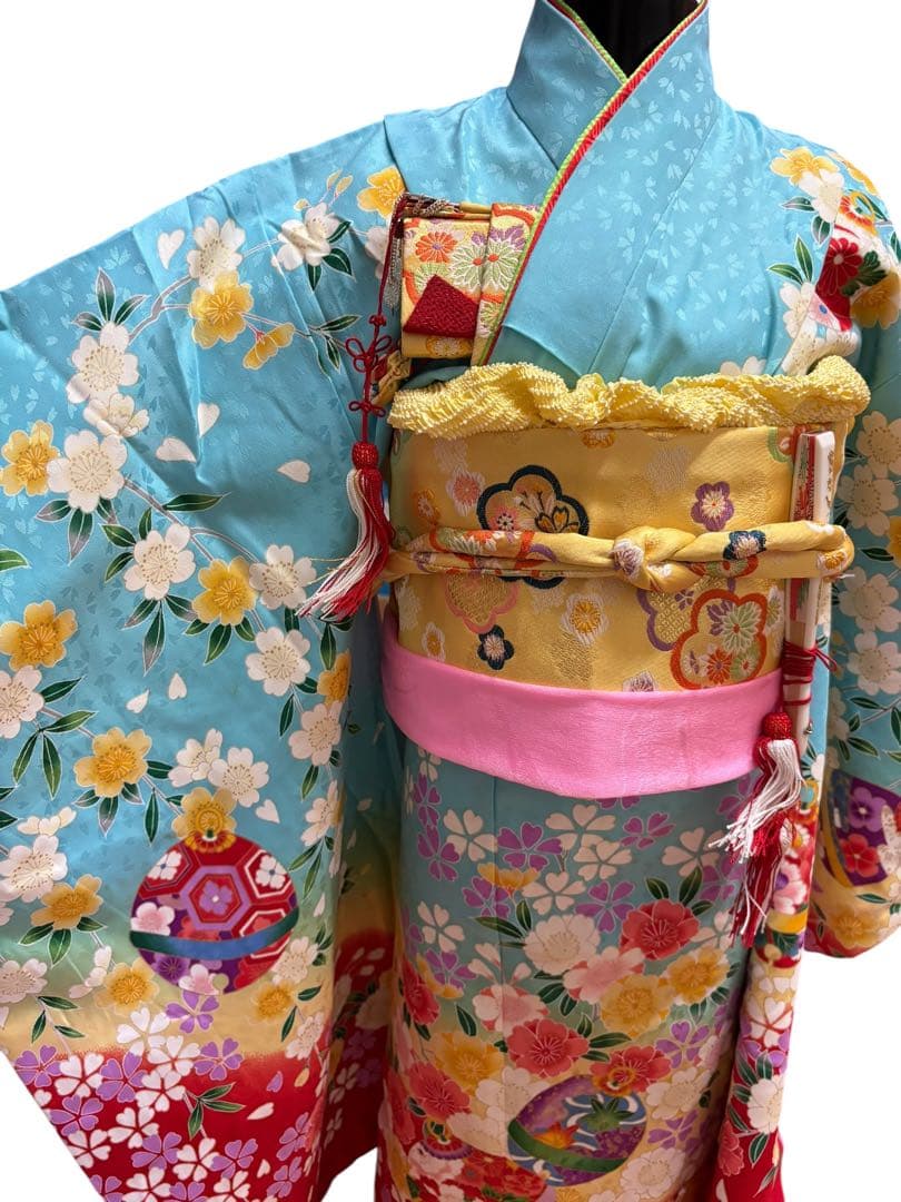 大幅値下げ‼️七五三 7歳 フルセット 水色 ゴールド