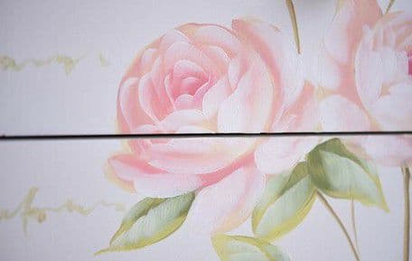 要問合せ♥️美しい薔薇空間♥️チェスト　ミニテーブル　薔薇ペイント　バラ　ローズ