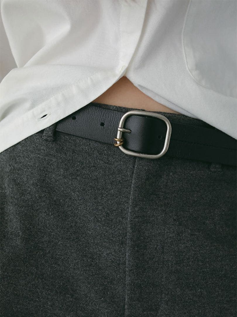 新品　ETRE TOKYO ブラスリングバックルセンターステッチベルト　ブラック