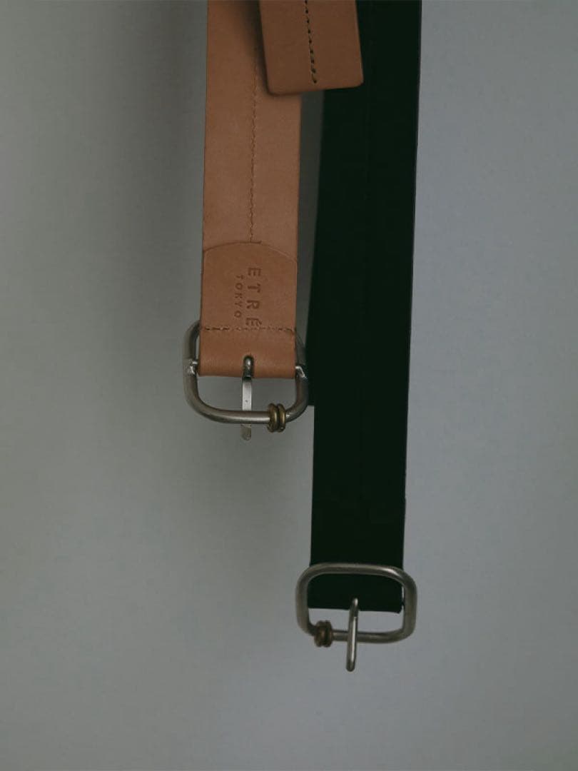 新品　ETRE TOKYO ブラスリングバックルセンターステッチベルト　ブラック