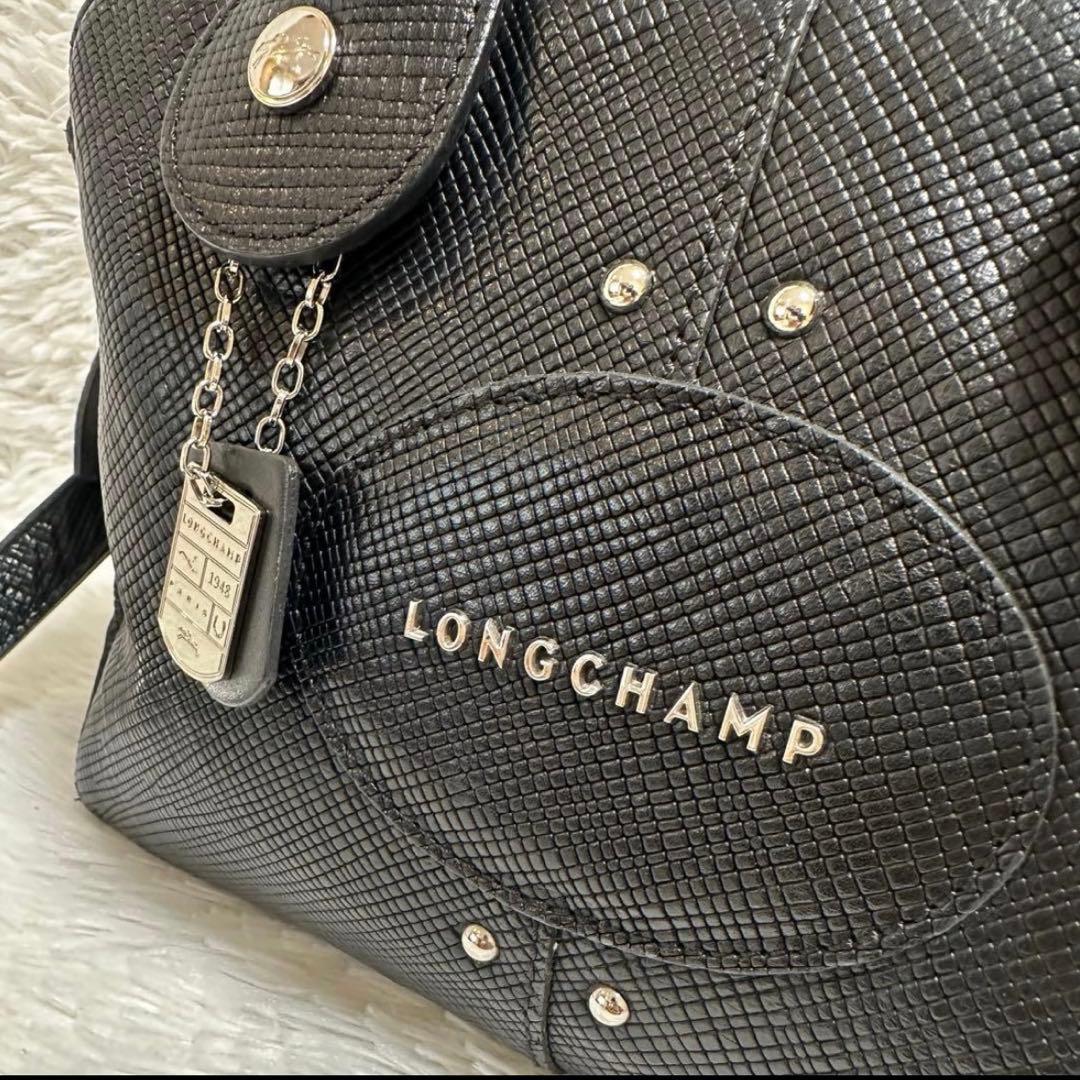 LONGCHAMP ロンシャン　クアドリ　2way ショルダーバック レザー 黒