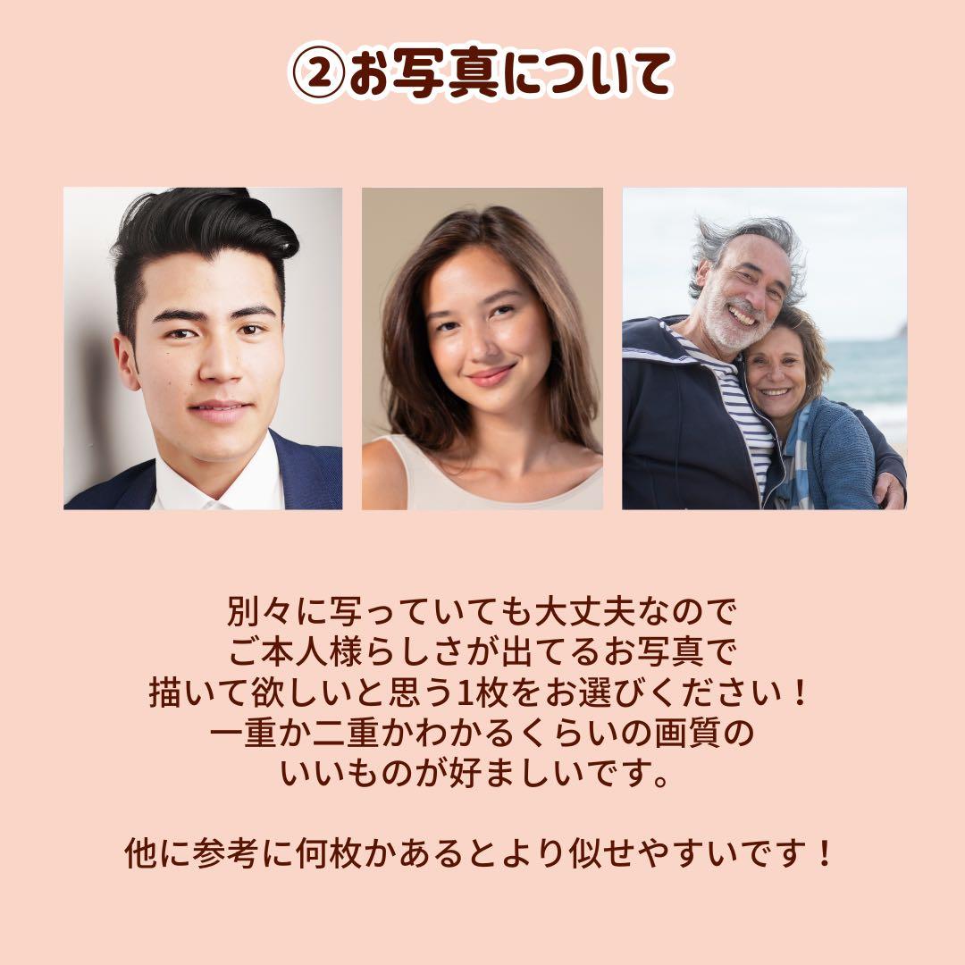 4名さま　A4サイズ【似顔絵オーダー】ナチュラルフレーム