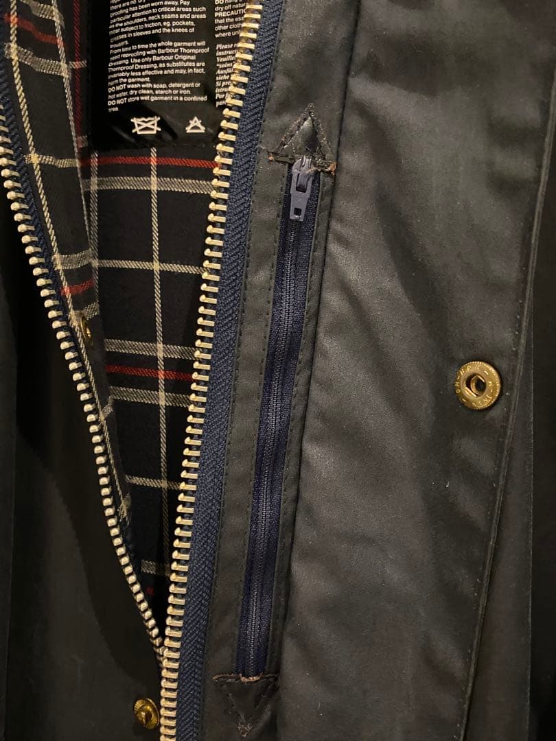 【状態良好】90s Barbour Burghley バーレイ ネイビー c40