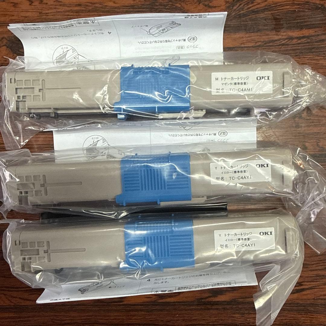 3個　OKI 沖電気 トナー TC-C4AC1イエローTC-C4AM1マゼンタ