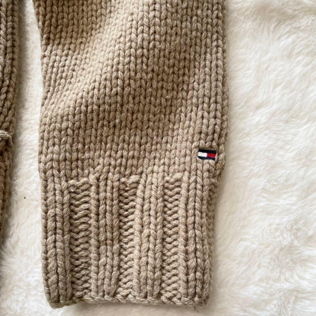 【希少】トミーヒルフィガー　ネイティブ柄　カウチン　ドライバーズニット　L