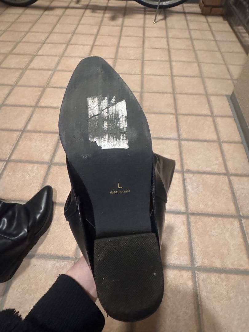 ペロ Heather カバーストレッチロングブーツ 黒