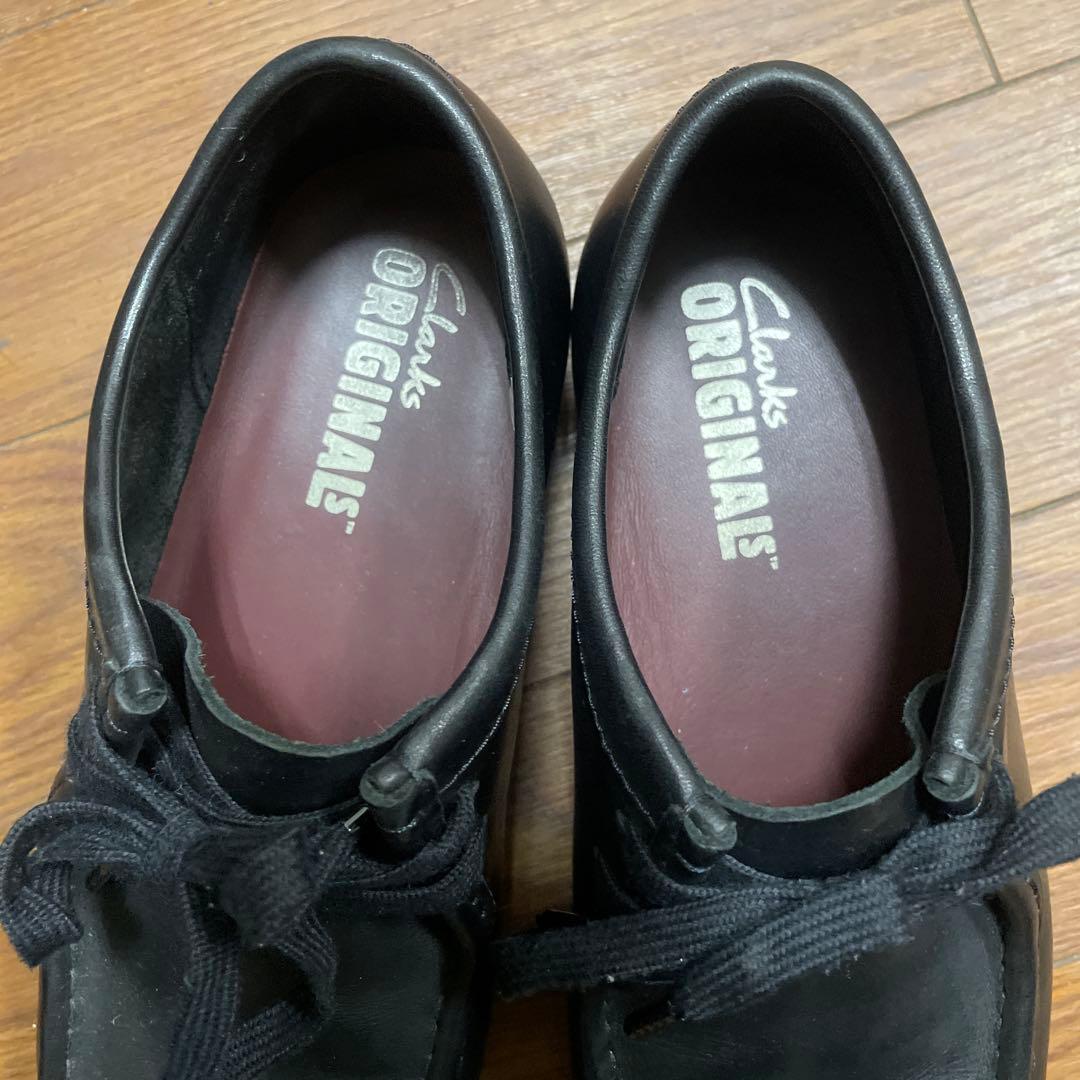 クラークス　ワラビー　オールレザー　ブラック