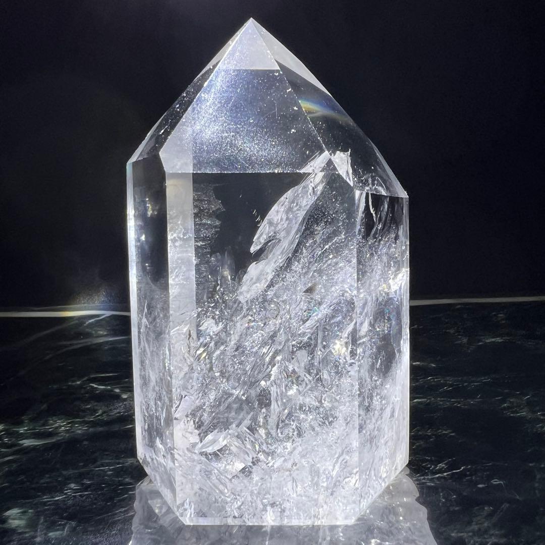 ✳️超極上 高透明度☆最高級 別格品✨レインボー 水晶 六角柱 原石 天然石