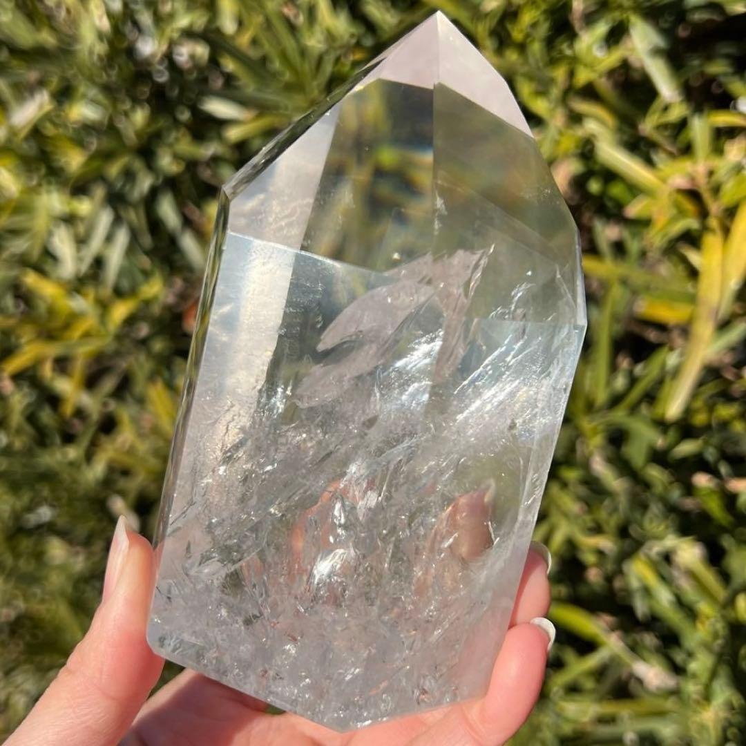 ✳️超極上 高透明度☆最高級 別格品✨レインボー 水晶 六角柱 原石 天然石