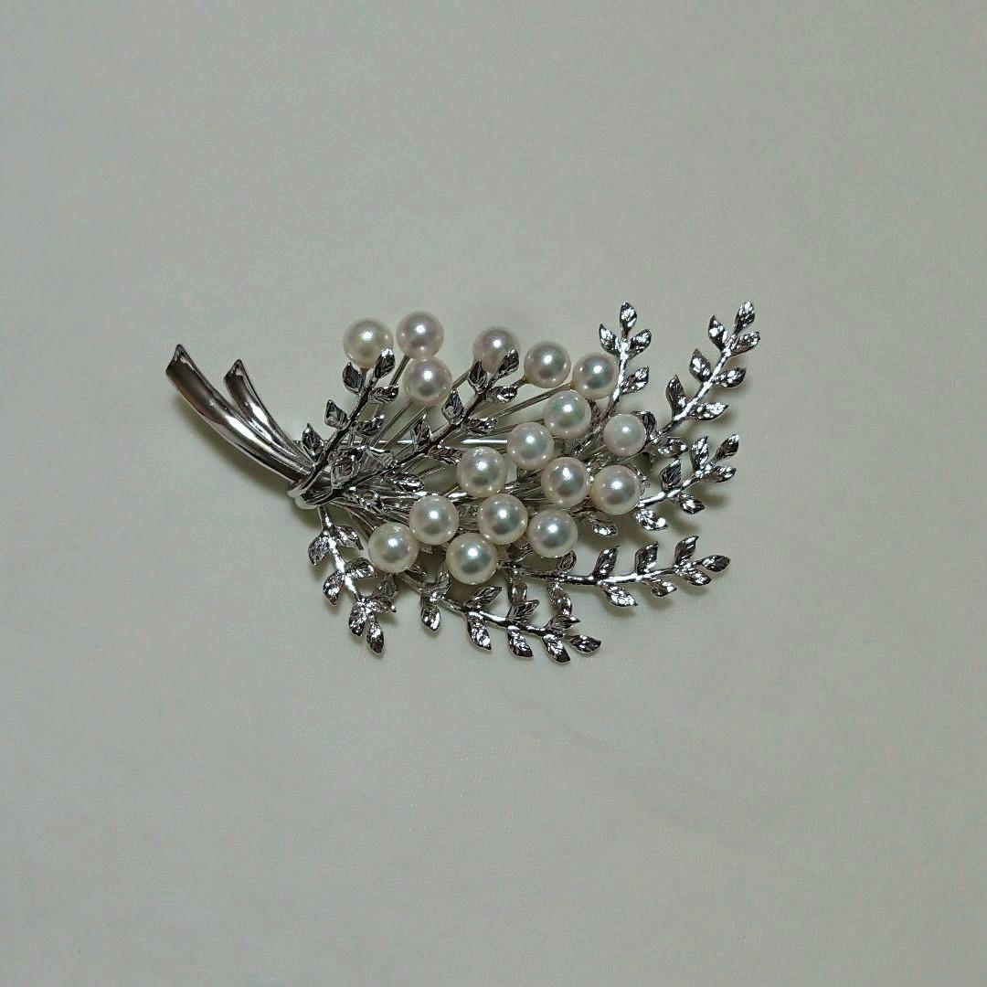 未使用 あこや真珠 シルバー パール ブローチ ペンダント
