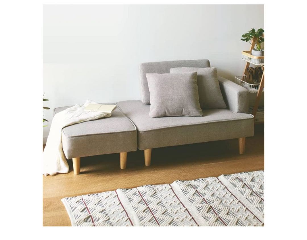 ポケットコイルソファー グレー コンパクト