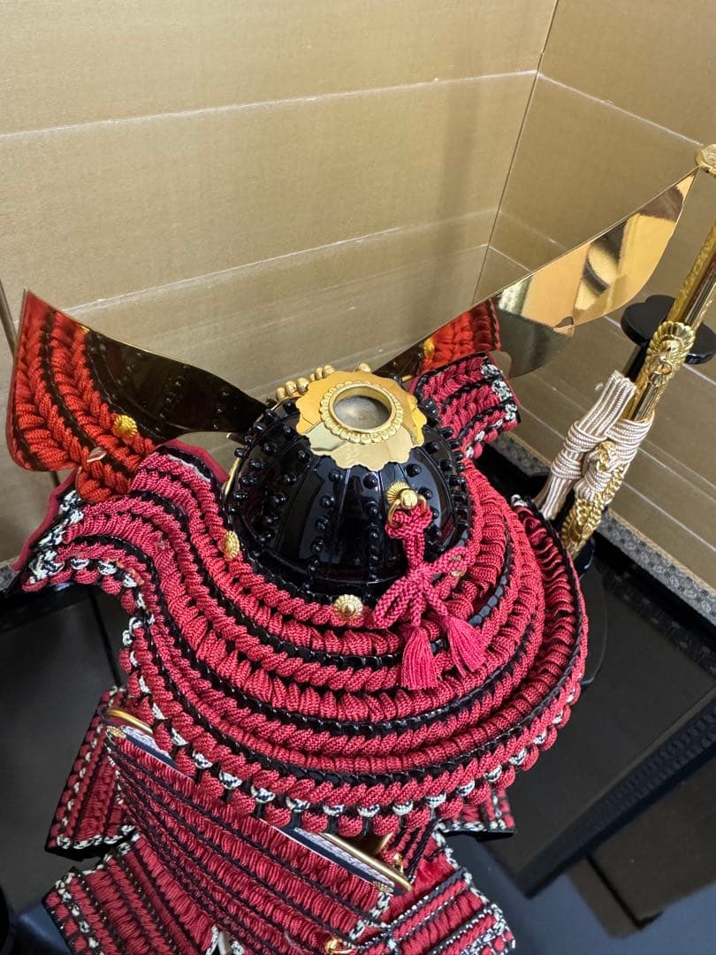 五月人形 鎧飾り 1/4 源義経 奉納 鎧 コンパクトモダン インテリア