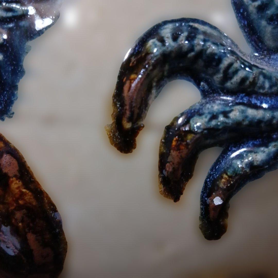 やちむん、レトロヴィンテージ、古い琉球龍坪、珍品、迫力あり