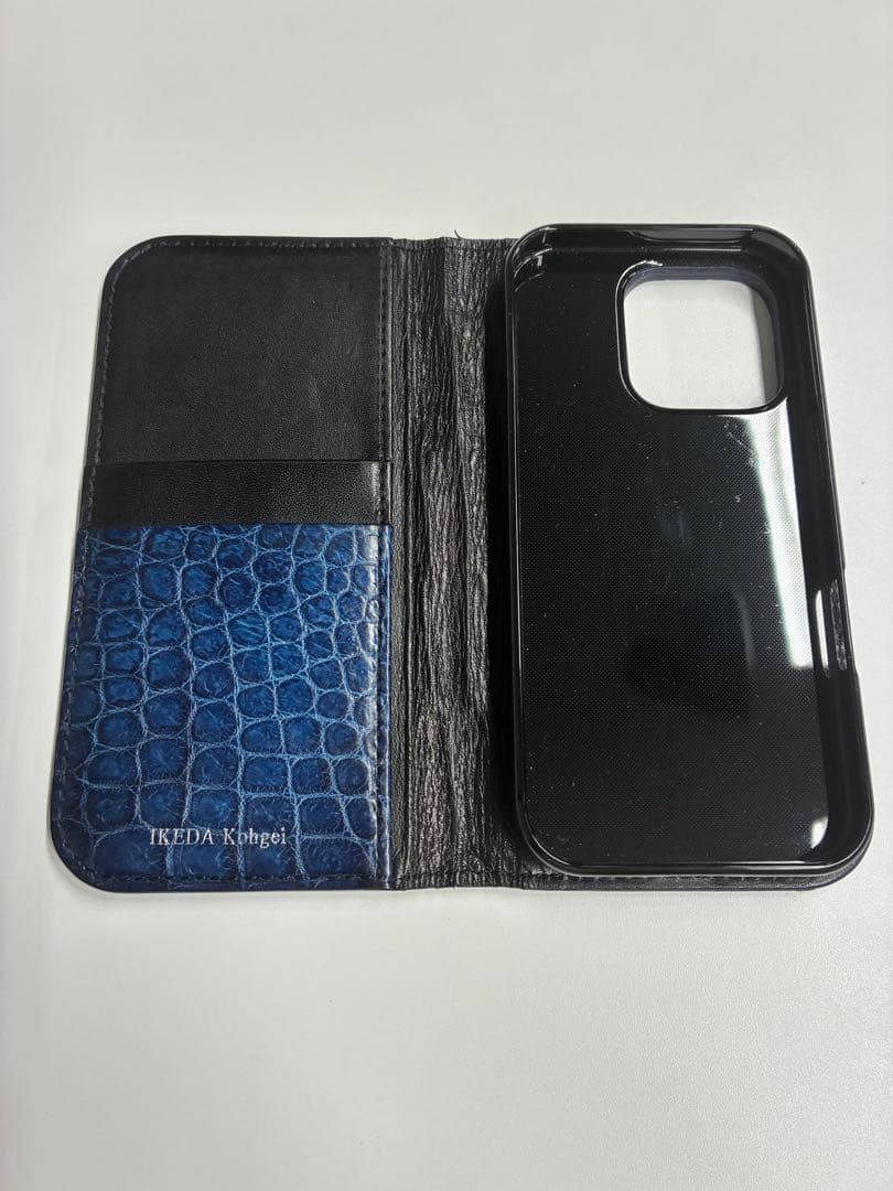【池田工芸】藍染めクロコダイル」iPhoneケース