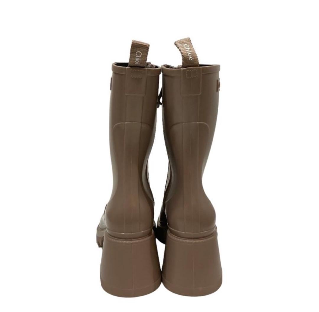 【1度使用】Chloé ベージュ レインブーツ 39
