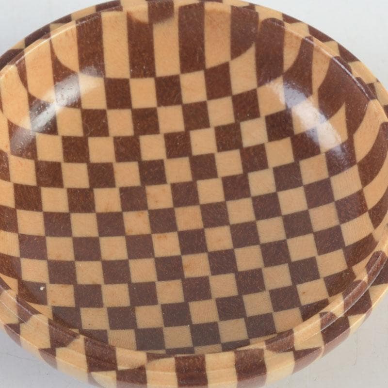 茶道具　鷹の巣　箱根寄木細工　香合　箱付　V　9679