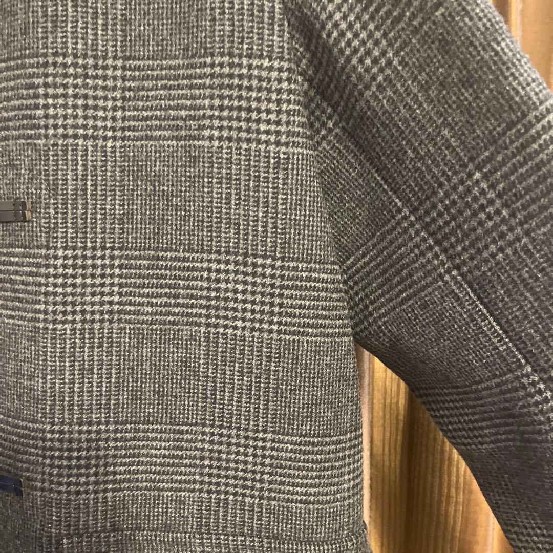 【ブルックスブラザーズ】ダッフルコート　グレーチェック　フード　Sサイズ