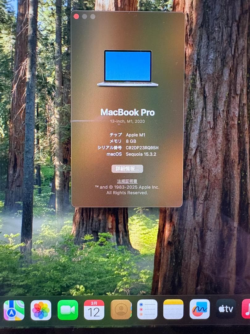 MacBook Pro 13インチ 8GBメモリ 512GB SSD