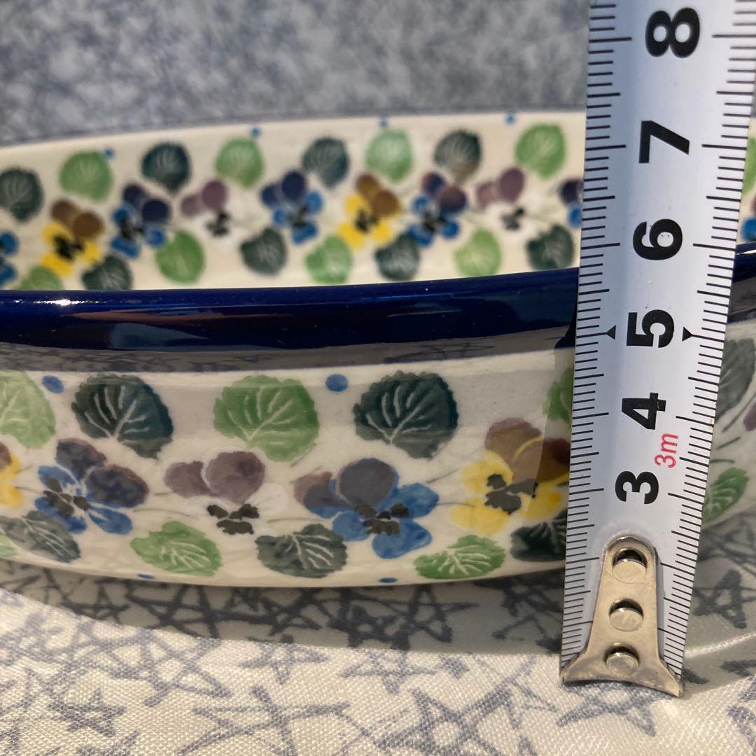 花楕円形ボウル オーバル　パンジー　ツェラミカアルティスティチナ　ポーランド食器