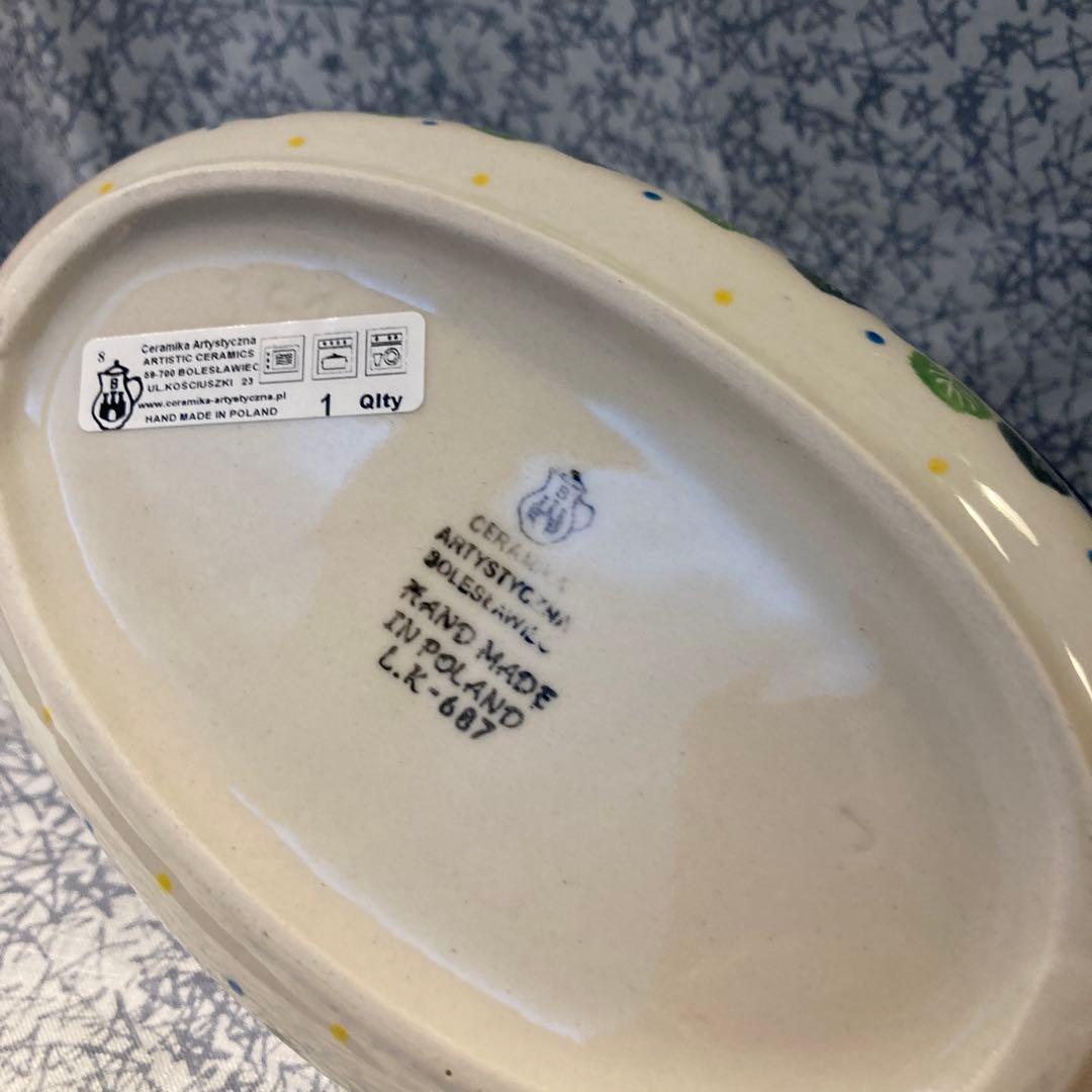 花楕円形ボウル オーバル　パンジー　ツェラミカアルティスティチナ　ポーランド食器