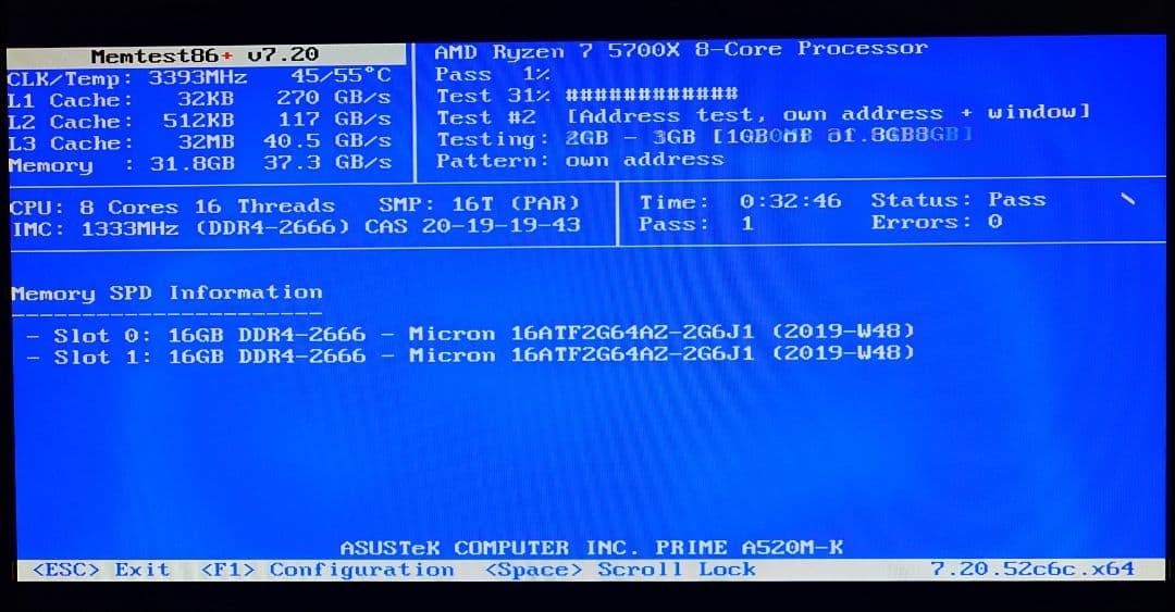 Crucial DDR4 2666 16GB ×2 計 32GB 【動作確認済】