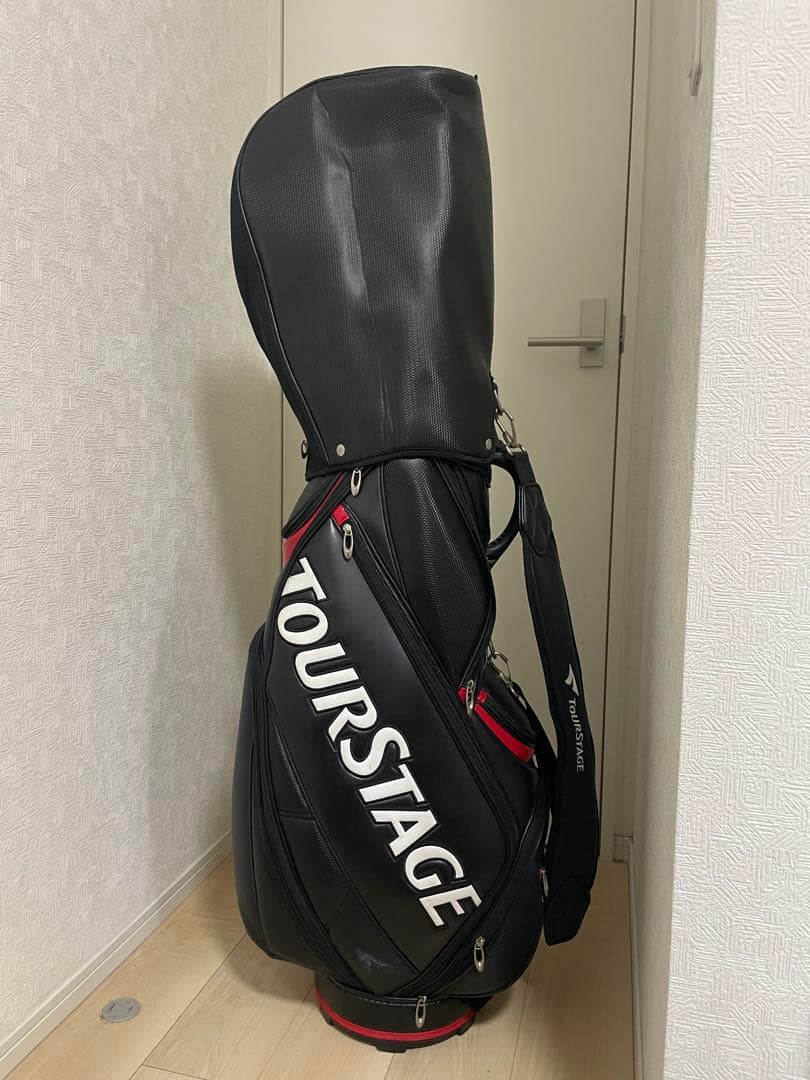 ブリヂストンTOURSTAGE キャディバッグ ブラック/レッド