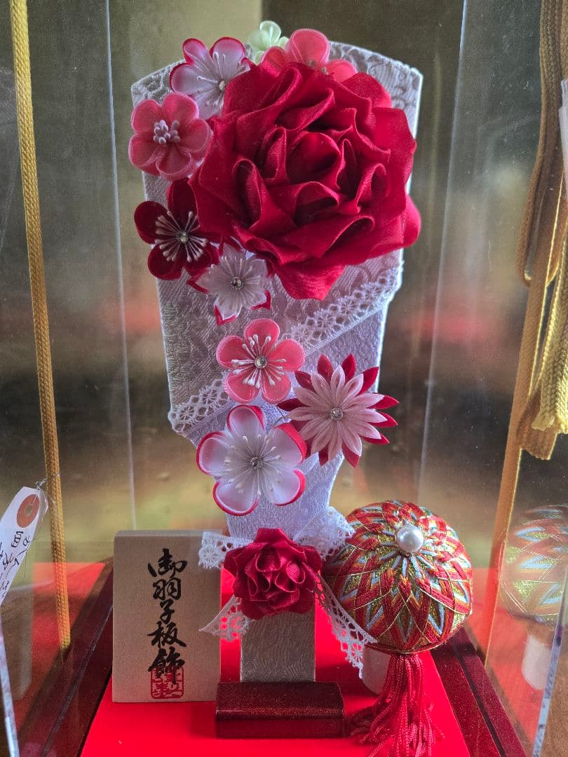 【展示品限り】正月飾り　羽子板　ケース飾り　※閉店セール　H8