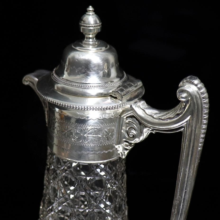 オールド・バカラ 銀装飾 ディアマン・ピエーリー 特大 30cm ピッチャー