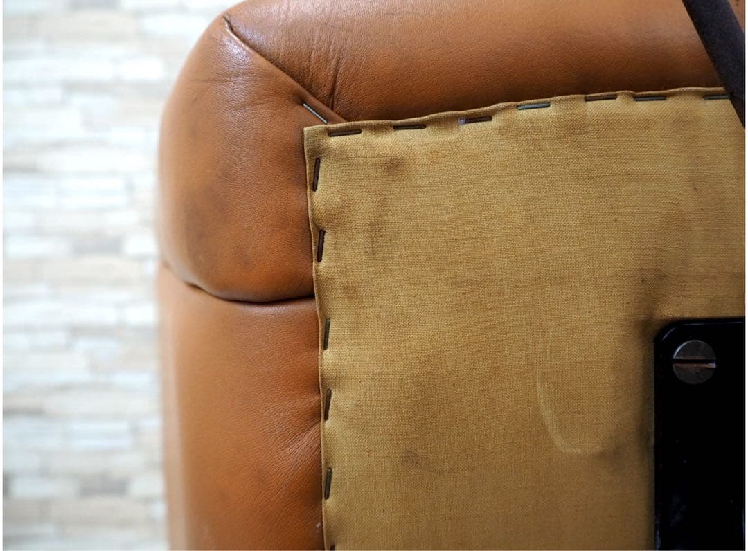 ビンテージVatne北欧バットネ　オットマン付本革1人掛けソファ