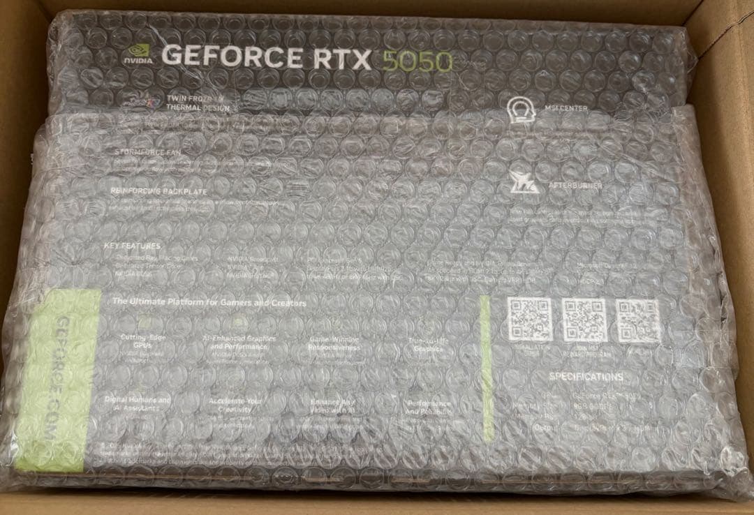 新品未開封MSI GeForce RTX 5050 8GB GDDR6