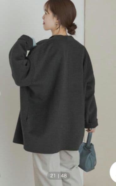 アーバンリサーチドアーズ　ウールリバーミドルガウンコート　チャコール