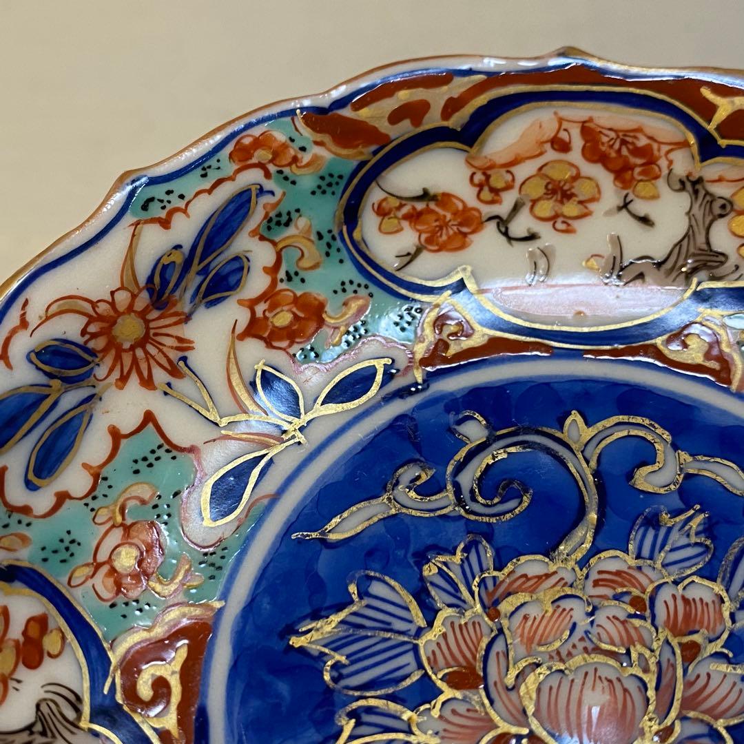 大聖寺伊万里　伊万里　古伊万里　小皿　豆皿　大明年製　色絵　金襴手　花の図