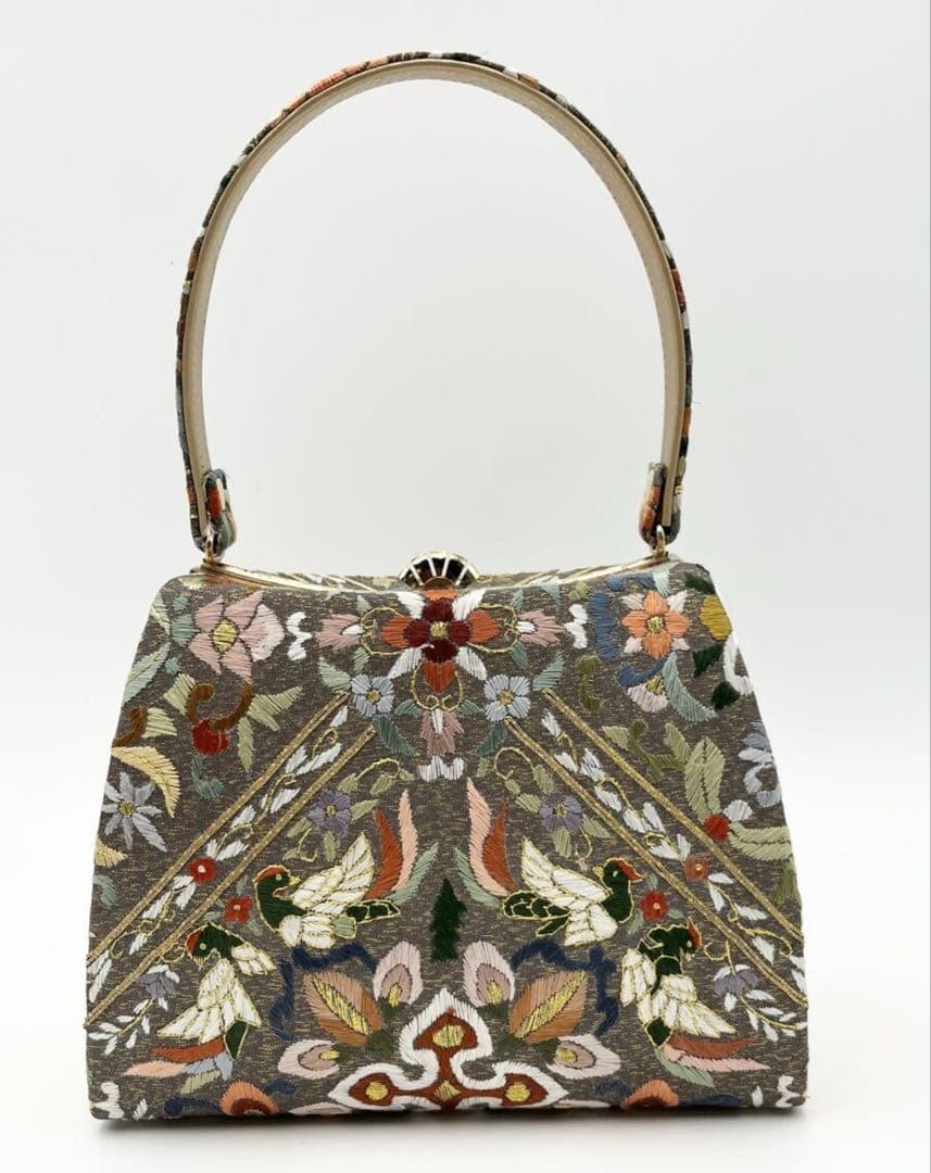 美品 高級 和装小物 蘇州刺繍 ハンドバッグ 草履セット フォーマル 中国刺繍