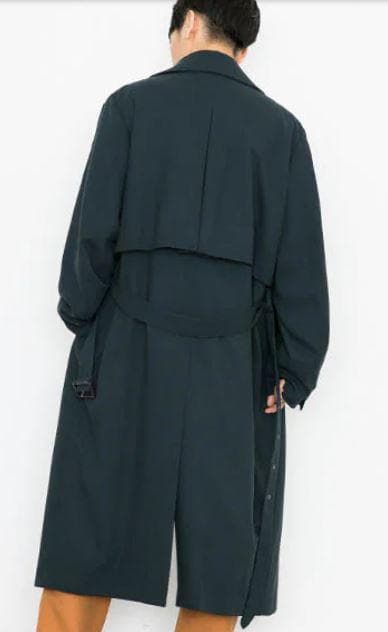 ETHOSENS エトセンス ウール トレンチ コート ダブル ブラック