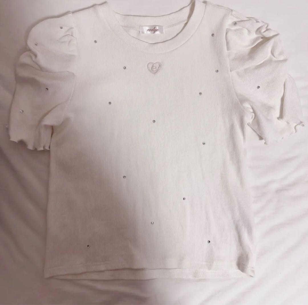 evelyn リボンキャミギャザーop ハート透かしビジューtp