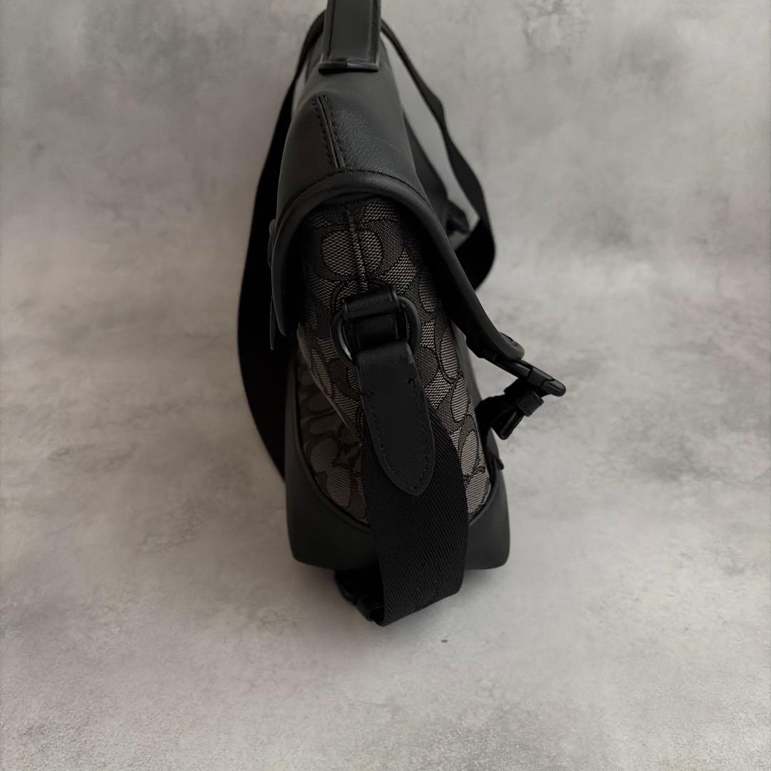 【極美品✨】COACH シグネチャー×レザー　ショルダーバッグ　メッセンジャー