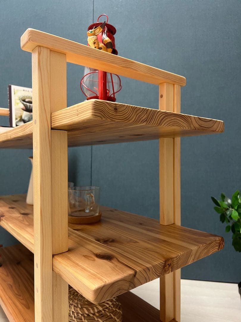 【送料無料】 オープンラック 本棚 小物置き 杉 ナチュラル 3段