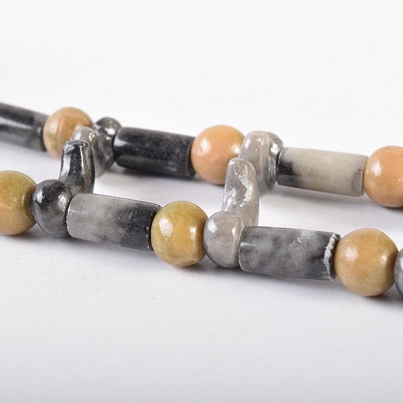 チベット密教法具　古銅　独鈷杵　三鈷杵　五鈷杵　玉石数珠　5点　G　R7765