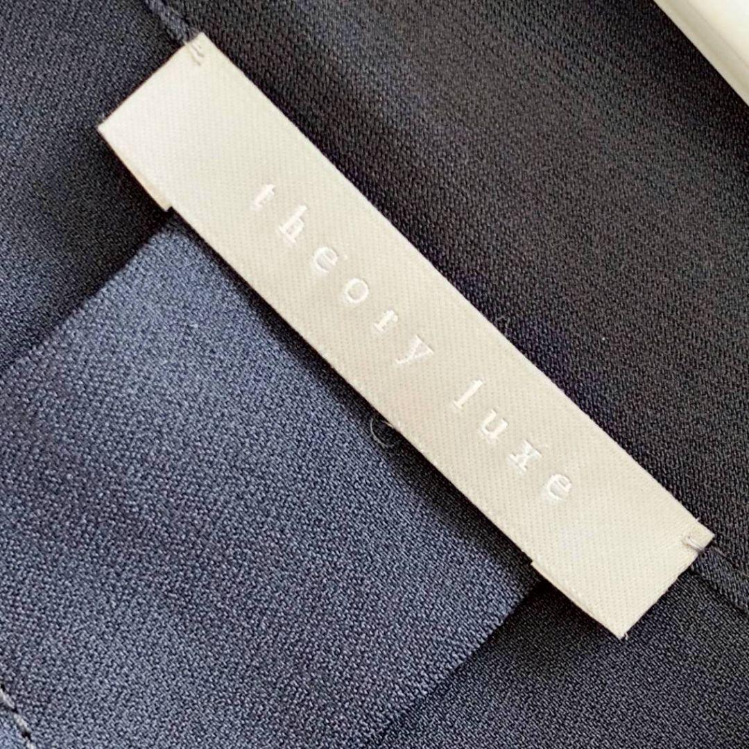 Theory luxe 洗える ボウタイ リボン ブラウス ネイビー