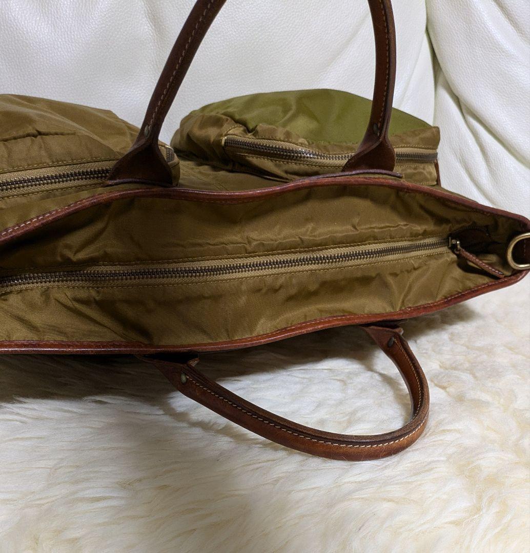 【レア】Felisi フェリージ 大きめビジネスバッグ カーキ2色使い