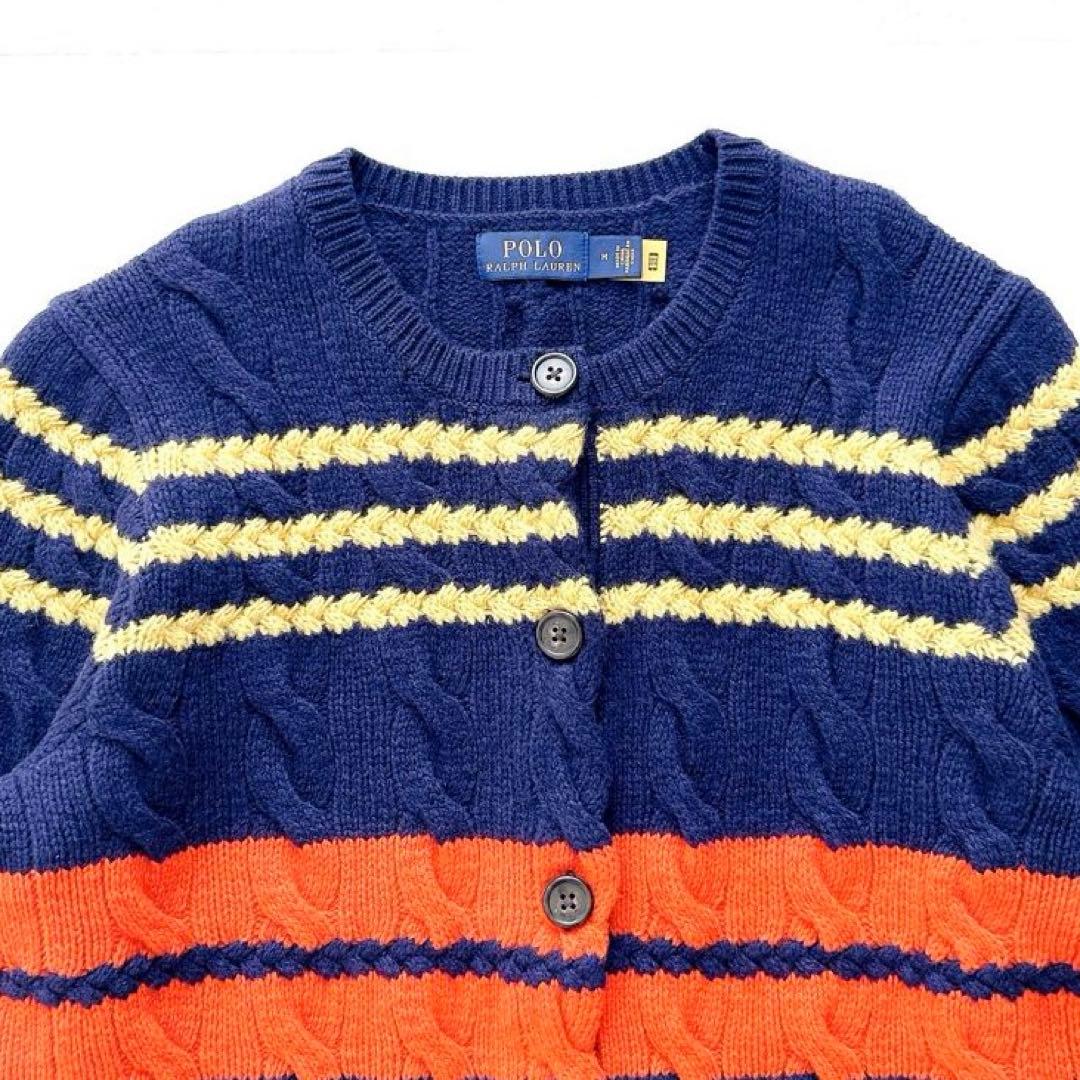 現行✨ポロラルフローレン　カシミヤ混マルチボーダーニットカーディガン芸能人着用M