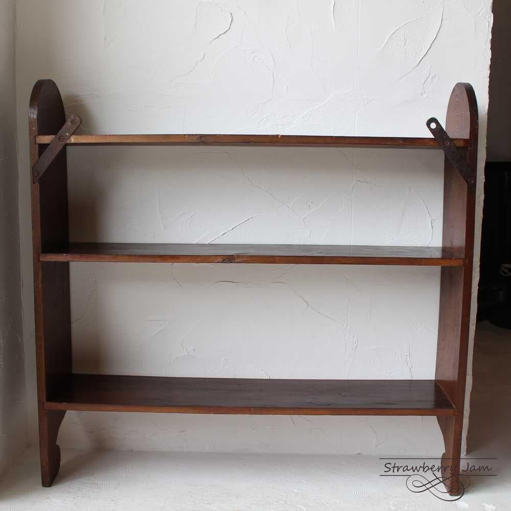 L3310-48 英国アンティーク オーク ウォールシェルフ シェルフ 本棚